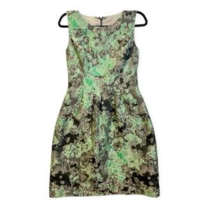 Stunning‎ Lela Rose Designer Abstract Pattern Silk Lined Brocade Midi Dress 8